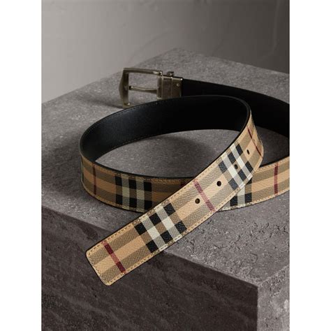 burberry reversible belt men's|Burberry haymarket check belt.